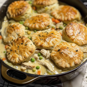 Chicken Pot Pie with Biscuits for a Cozy Dinner